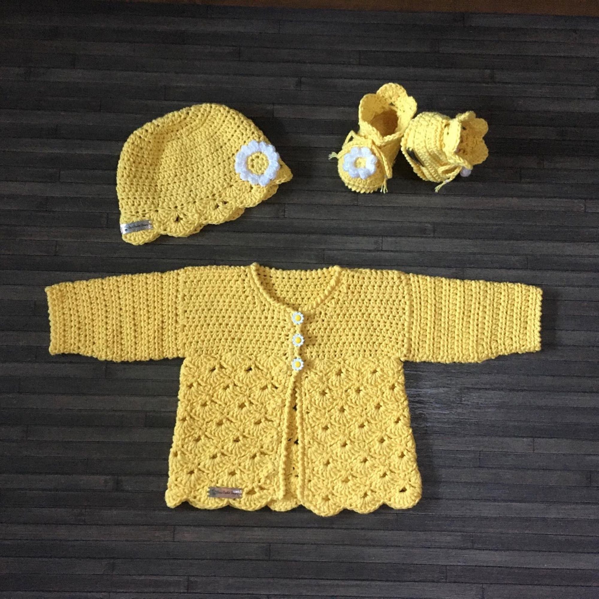 daisy baby sweater set