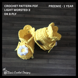 Crochet Baby Booties Pattern PDF – Daisy Baby Shoes (Preemie–12 Months)