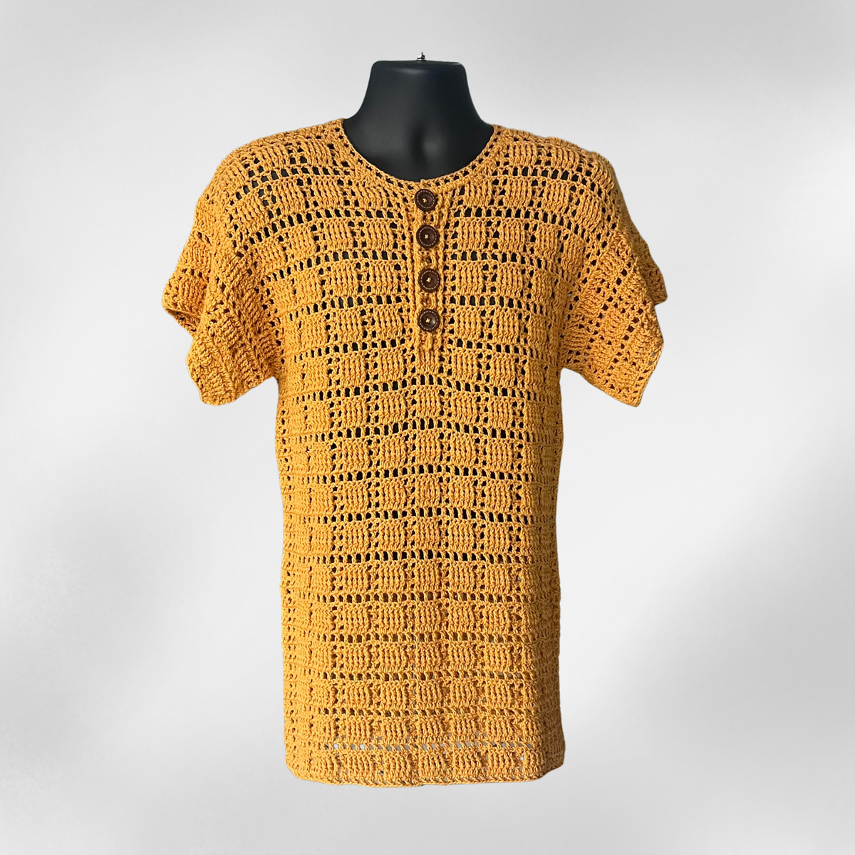 Crochet Men's Shirt Pattern (S–5XL)– Dallin Henley Crochet Shirt for Men & Women