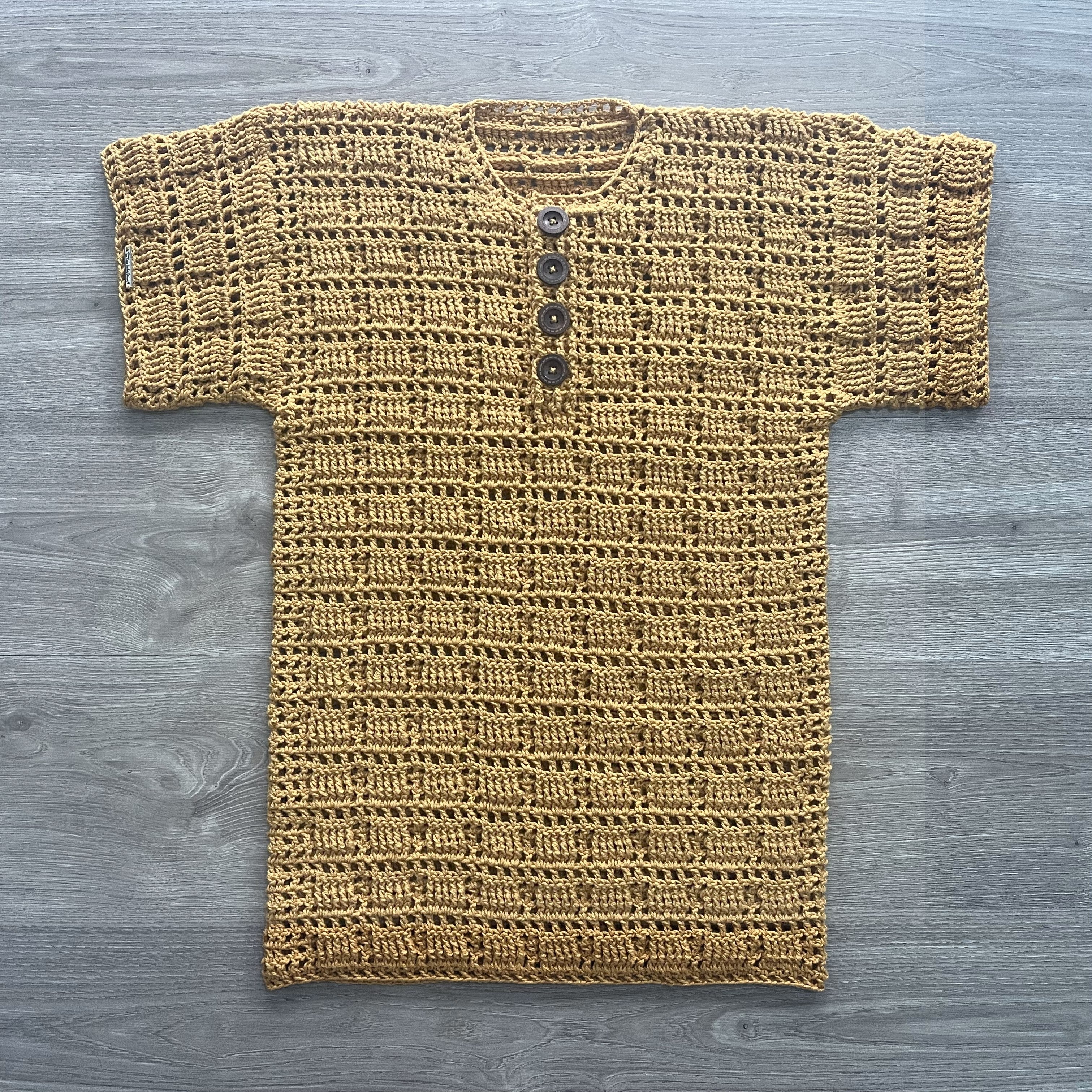 Dallin Crochet Pattern Men's Henley Shirt (S-5XL) – Digital PDF Pattern in English