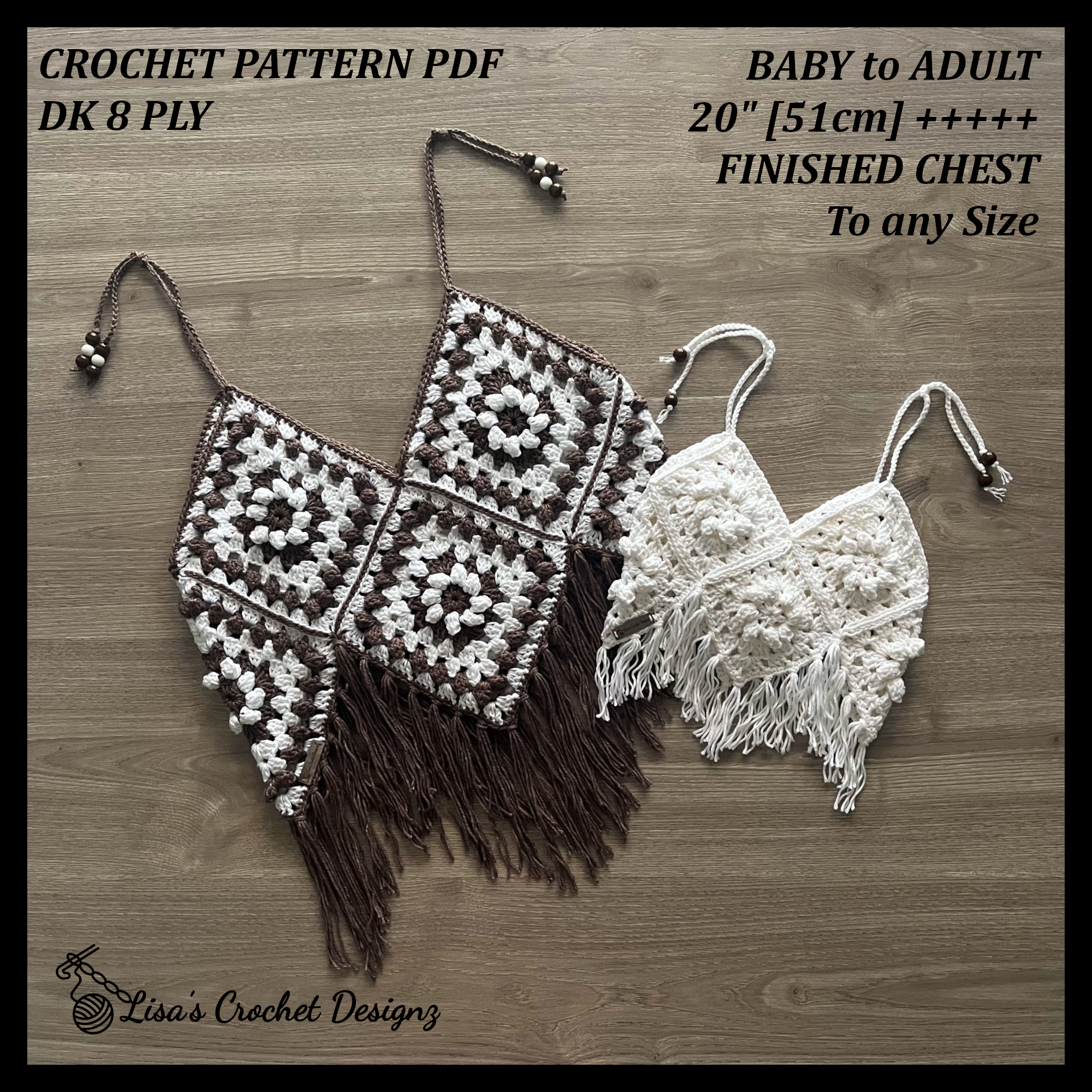 Dreamcatcher Crochet Pattern – Boho Summer Top (Baby to Adult) – PDF Digital Download in English