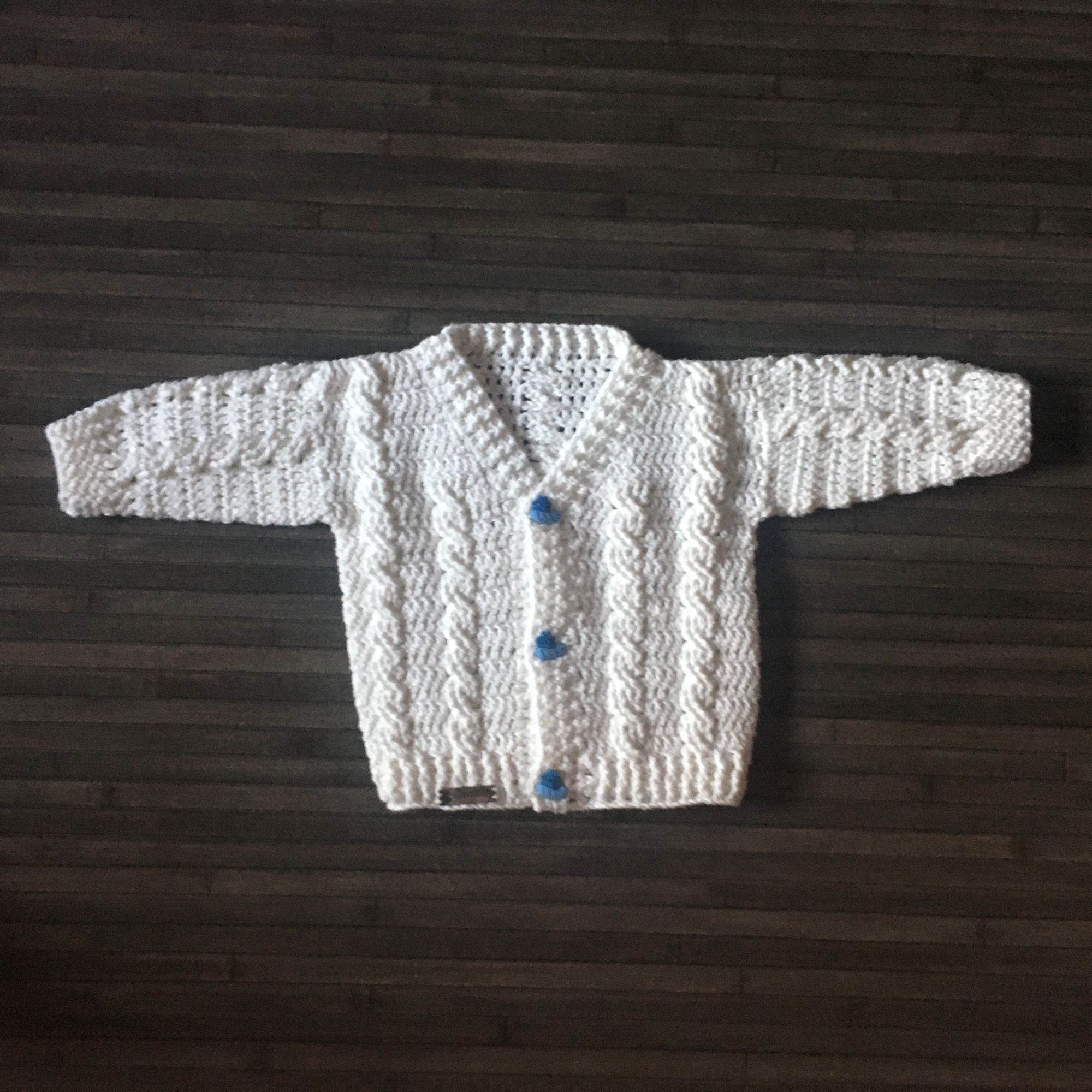 Ethan Baby Set Crochet Pattern - Cardigan (0-2Y), Hat (0-10Y) & Booties | English PDF