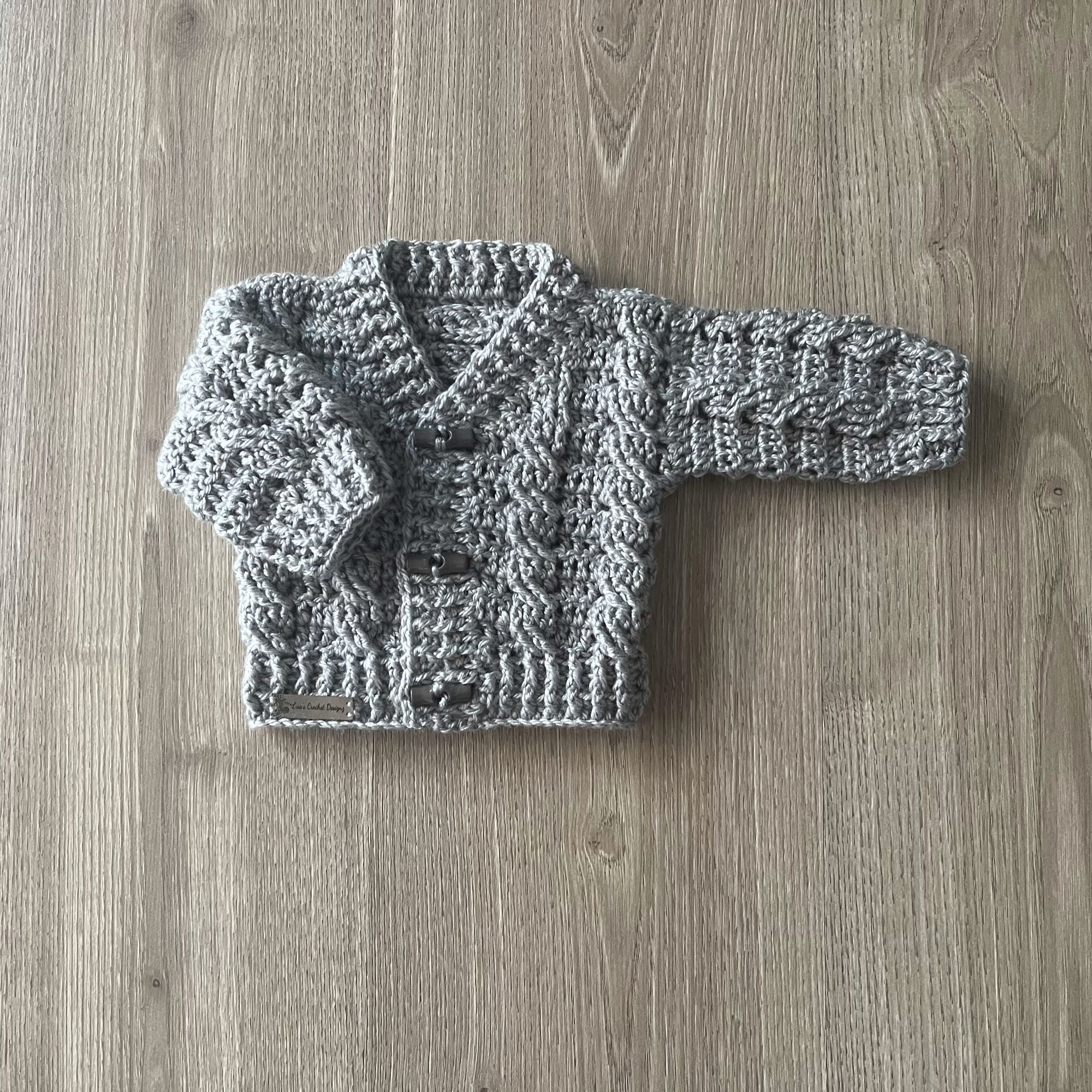 Ethan Newborn Crochet Baby Cardigan Pattern PDF - English Only