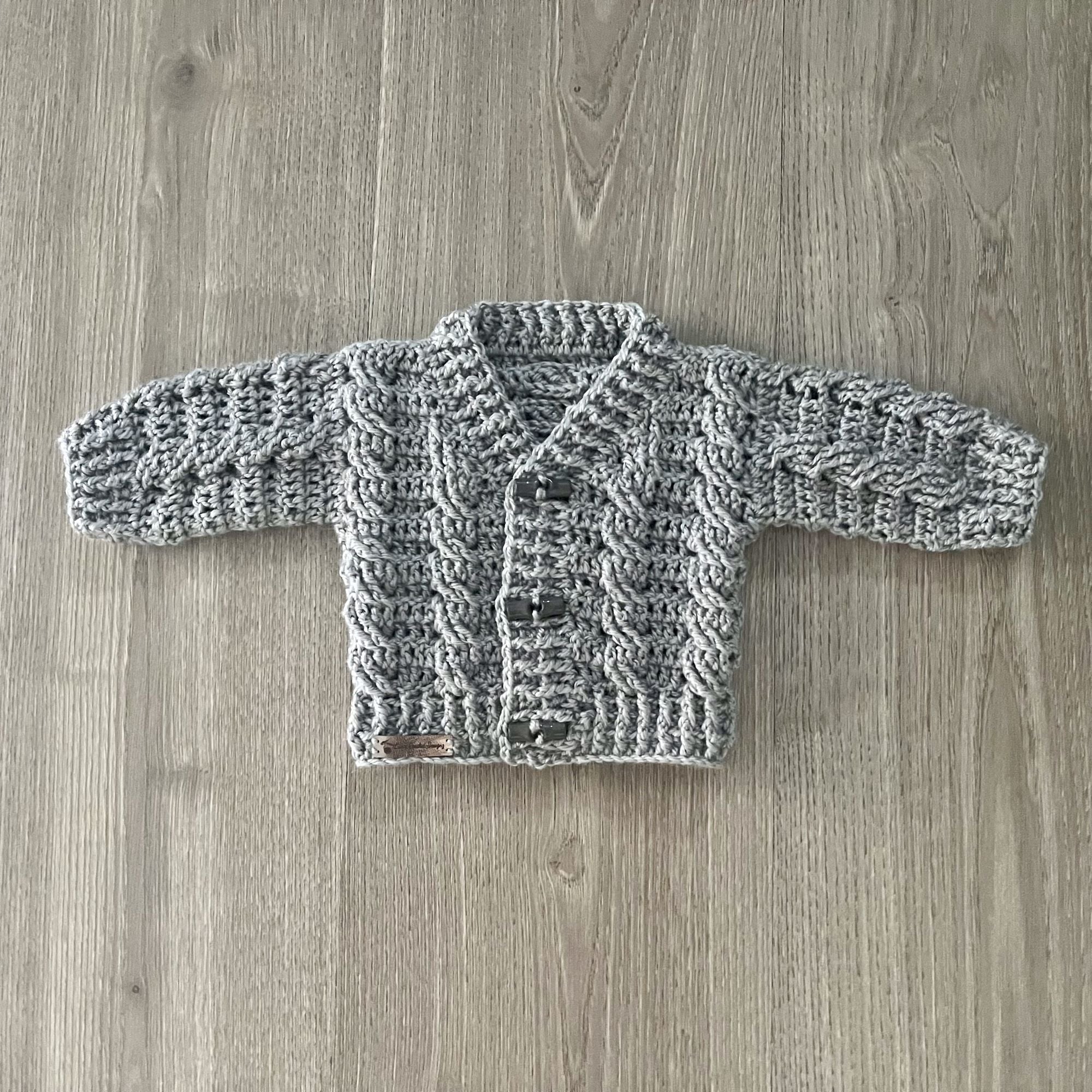 Ethan Newborn Crochet Baby Cardigan Pattern PDF - English Only