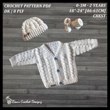 Crochet Hat Pattern – Ethan Cabled Beanie (Preemie–10Y) – English Only