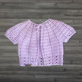 Crochet Baby Cardigan Pattern PDF – Eva Cap Sleeve Baby Sweater (0–3M)