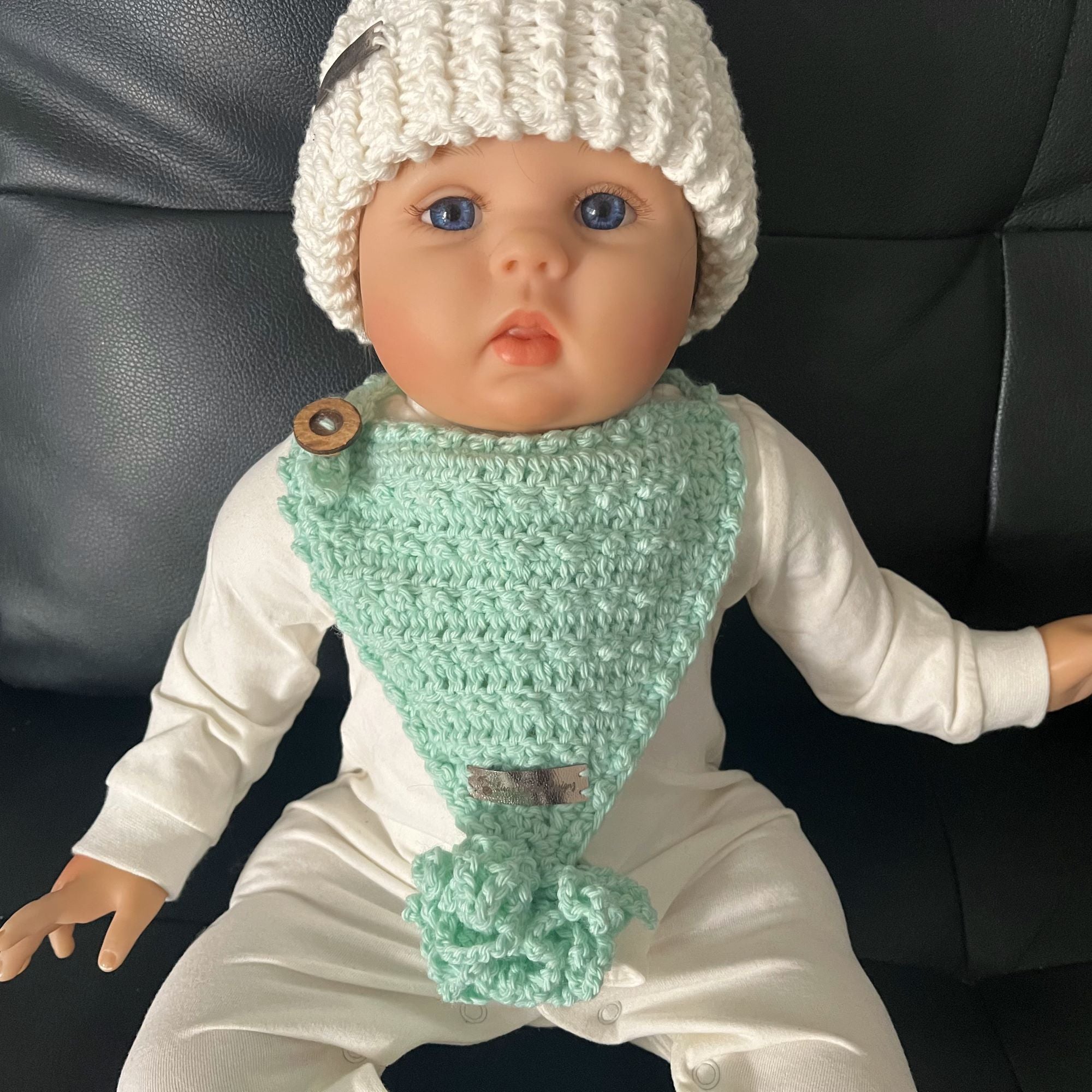 Fiona Crochet Pattern Collections – Cardigan & Pants (0-2Y), Hat (0-10Y), Booties & Trendy Bandana Bib English PDF