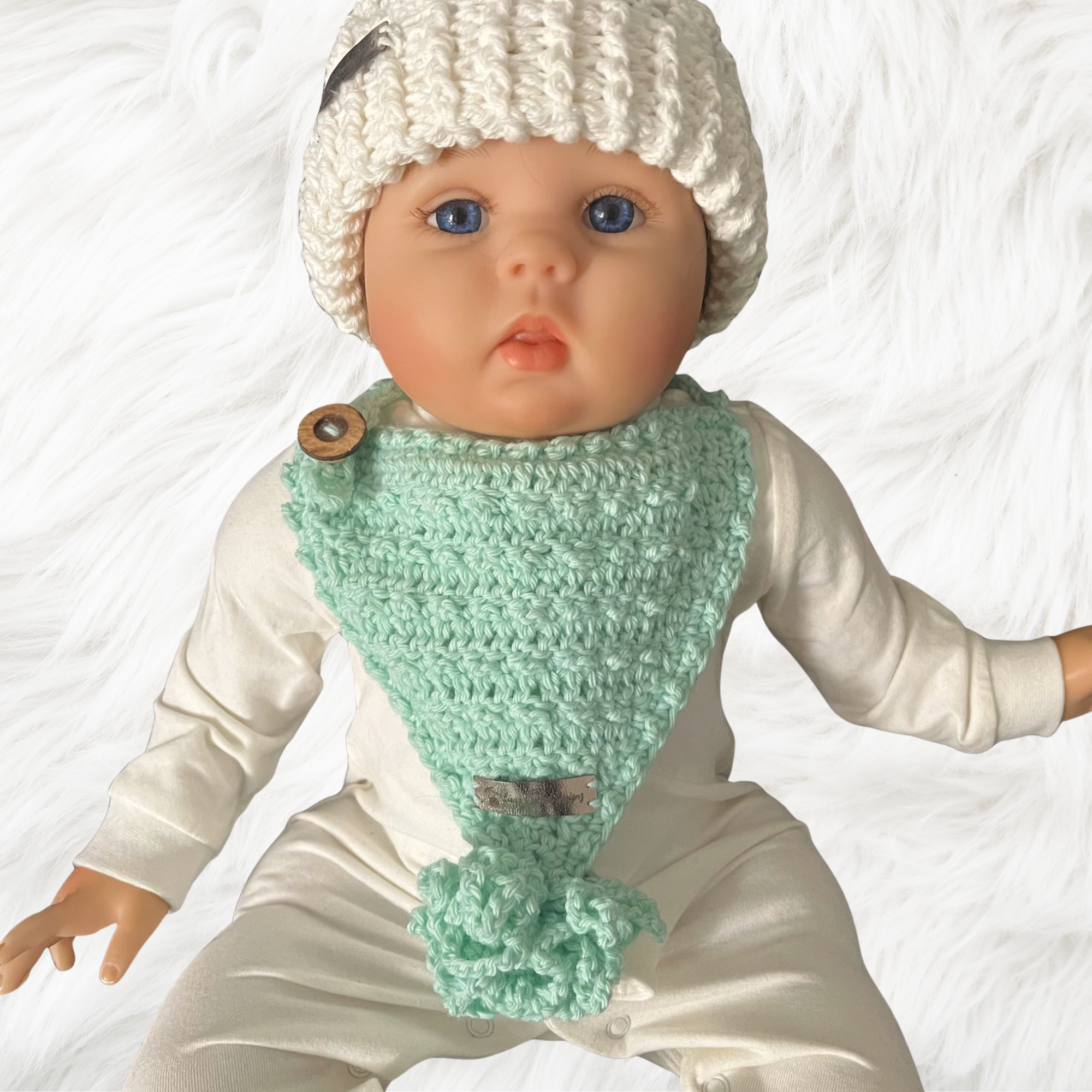 Fiona Crochet Baby Bandana Bib Pattern - PDF Download (English Only)