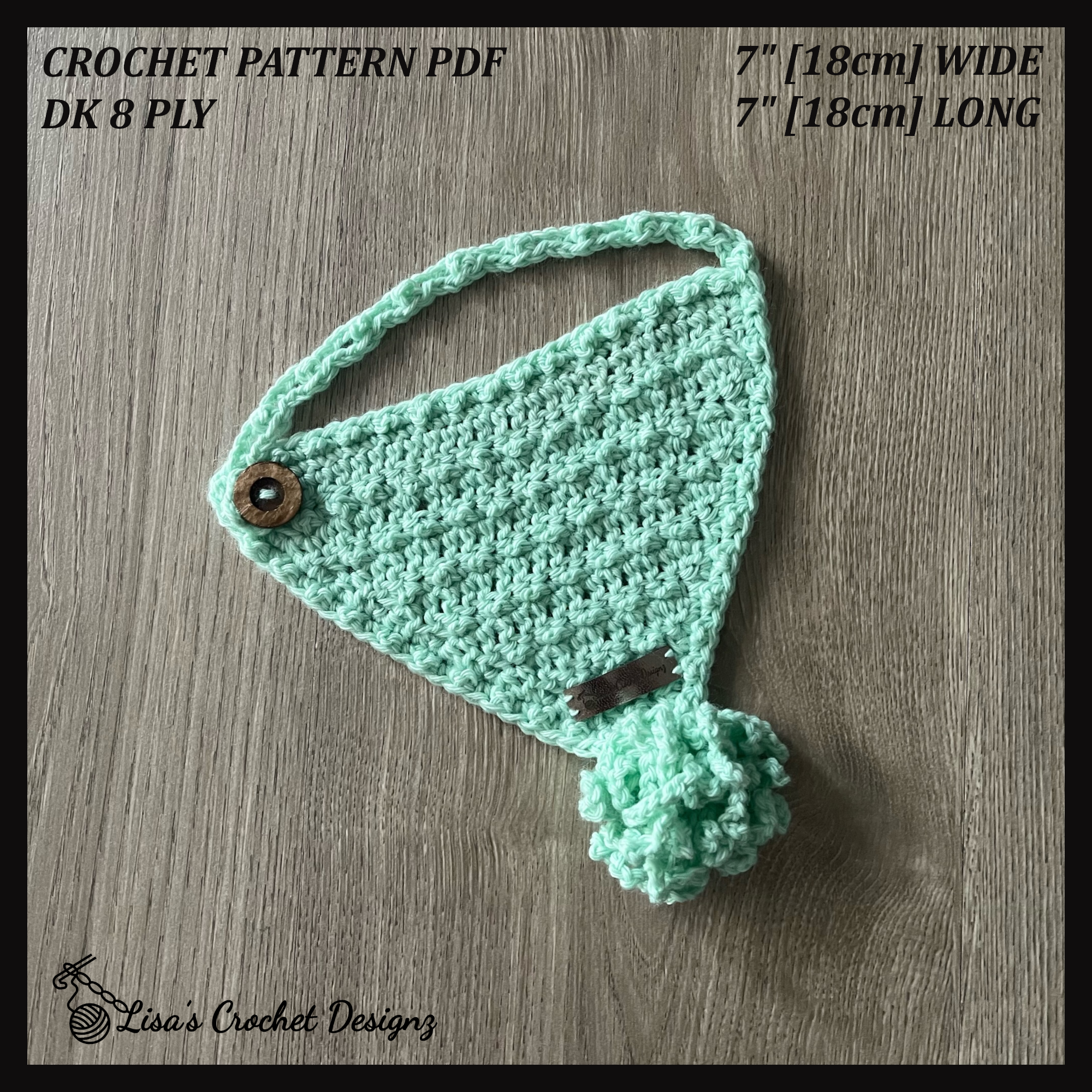 Fiona Crochet Baby Bandana Bib Pattern - PDF Download (English Only)