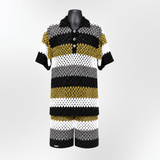 Crochet Men's Polo Shirt & Shorts Set Pattern (S–5XL) – Granny Stitch Summer Outfit for Men & Women
