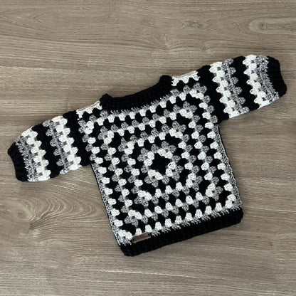 Crochet Pattern Granny Square Pullover Sweater Baby to 12 Years