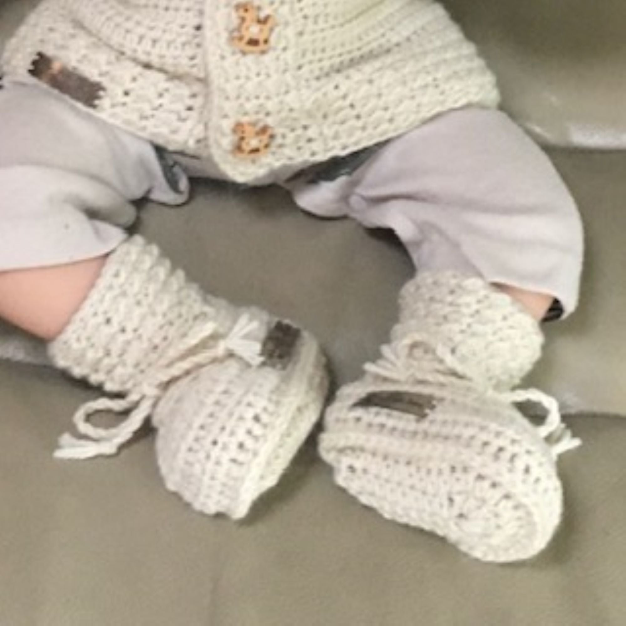 Grayson Textured Crochet Baby Booties Pattern | English PDF Download