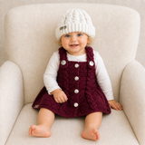 Crochet Baby Dress Pattern PDF – Harper Cabled Pinafore Dress & Hat (0–4Y Dress / 0–10Y Hat)