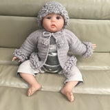 Crochet Cardigan Sweater & Hat Pattern – Harriet Textured Set (NB–10Y) – English Only