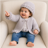 Crochet Cardigan Sweater & Hat Pattern PDF – Harriet Cardigan Set (NB–10Y)