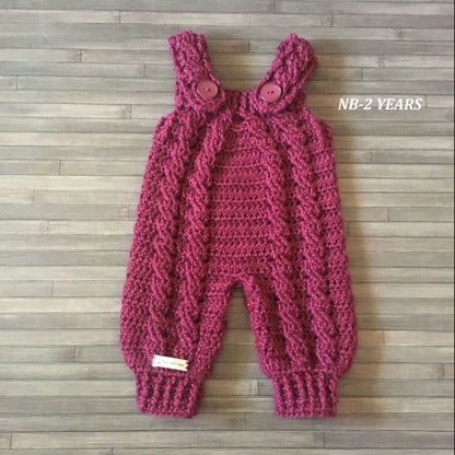 Crochet Pattern Hugo Baby Romper Newborn to 2 Years