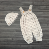 Crochet Baby Romper & Hat Set Pattern PDF – Hugo Cabled Romper & Hat (0–3M)