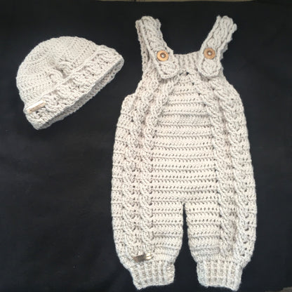 Crochet Pattern Hugo Baby Romper & Hat Set 0-3 Months