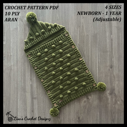 Crochet Pattern Hunter Crochet Baby Sleeping Bag Cocoon