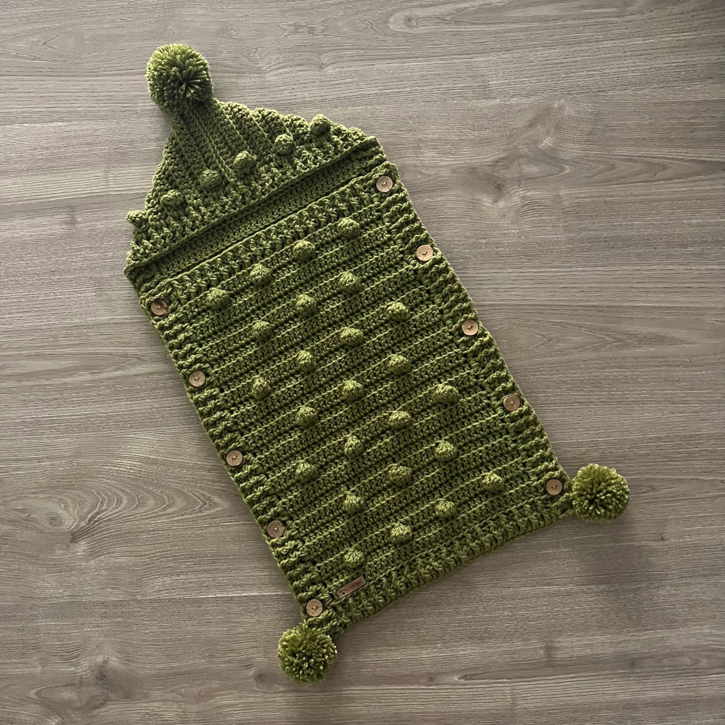 Hunter crochet baby sleeping bag