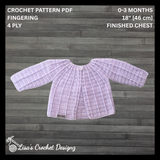 Crochet Baby Cardigan Pattern PDF – Isla Matinee Jacket (0–3 Months)