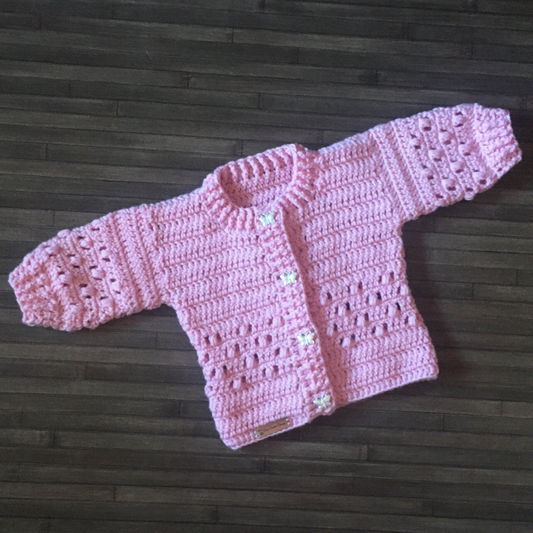 Crochet Pattern Izzy Baby Cardigan to 2 Years ENGLISH ONLY