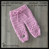 Izzy Crochet Pattern Collection – Cardigan & Pants (0-2 Yrs), Hat (0-10 Yrs) & Booties | PDF Pattern (English)