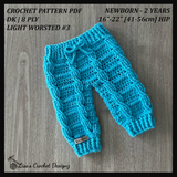 Crochet Baby Pants Pattern PDF – Jack Cabled Baby Leggings (NB–2Y)