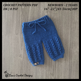Jacob Baby Pants Crochet Pattern PDF | Newborn to 2 Years | English Only