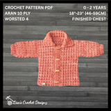 Crochet Baby & Toddler Cardigan Pattern – James Collared Baby Sweater (0–2Y)
