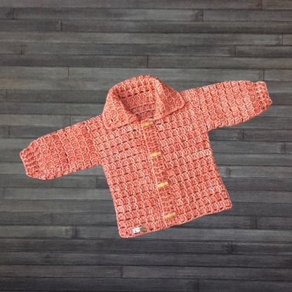 Crochet Pattern James Baby Toddler Collared Cardigan Baby to 2 Years