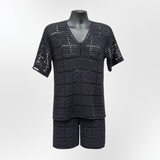 Crochet Men's T-Shirt & Shorts Set Pattern (XS–2XL) – Jet Matching Summer Outfit for Men & Women