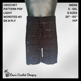 Crochet Men's Shorts Pattern – Jet Mesh Crochet Shorts (Unisex, S–5XL)