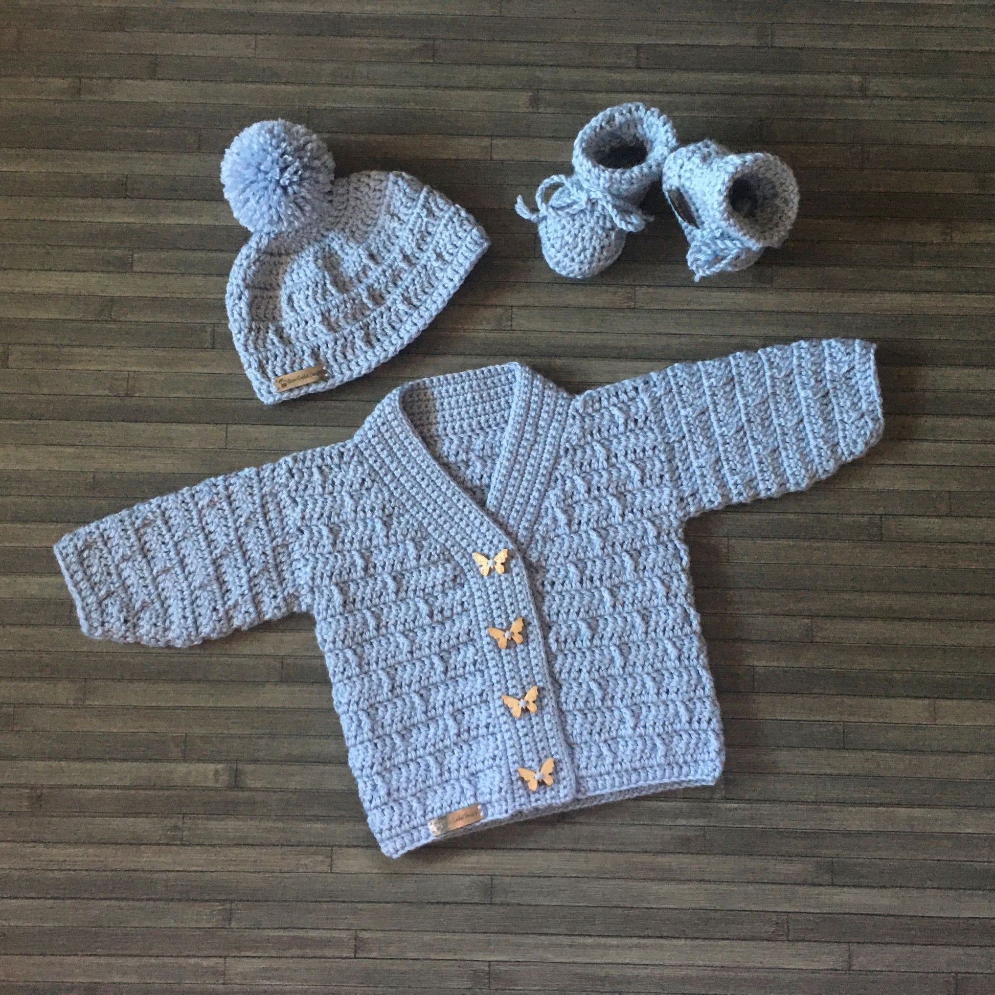 kasey baby crochet sweater hat and booties