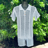Crochet Men's Polo Shirt & Shorts Set Pattern (S–5XL) – Kayne Summer Outfit for Men & Women