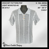 Kayne Crochet Pattern Men's Cabled Polo Shirt (S-5XL) – Digital PDF Pattern in English