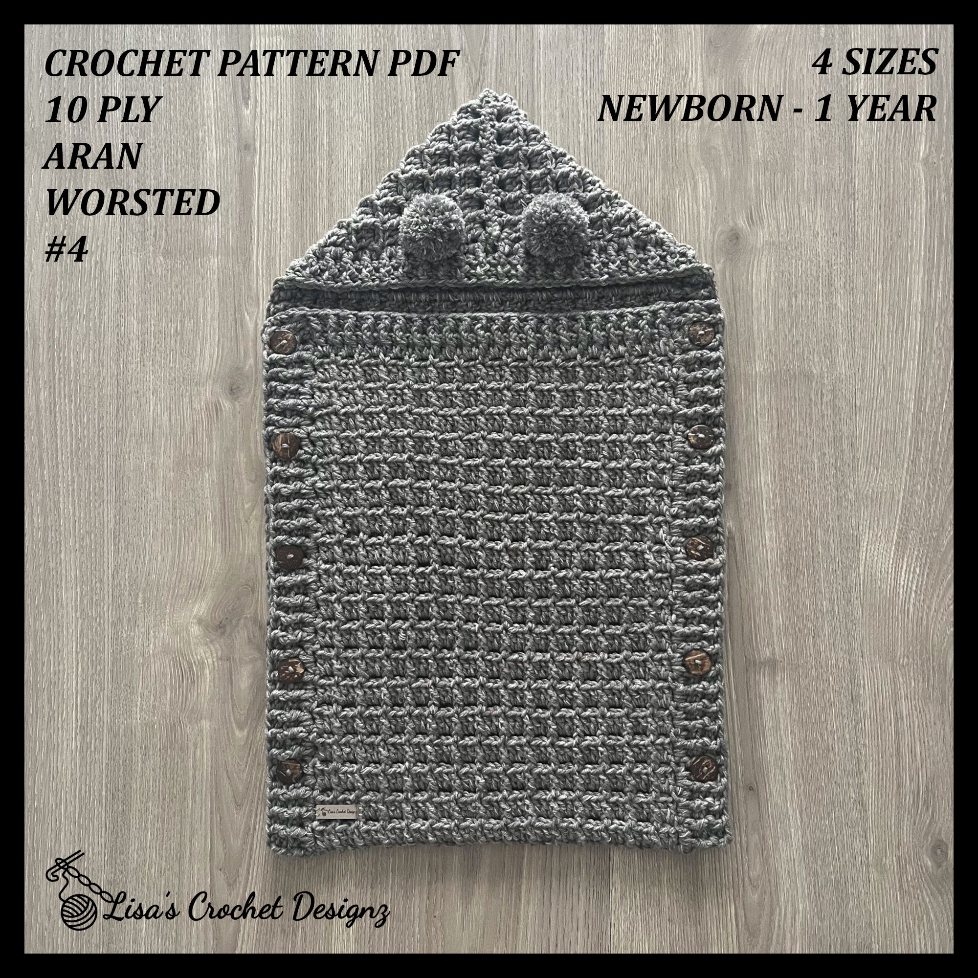 Koala Crochet Pattern – Baby Sleeping Bag Cocoon | PDF Pattern in English