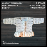 Crochet Baby Cardigan Pattern PDF – Leah Peplum Sweater (0–3Y)