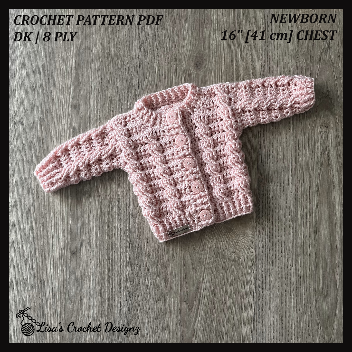 Crochet Pattern Lola Newborn Crochet Baby Cardigan