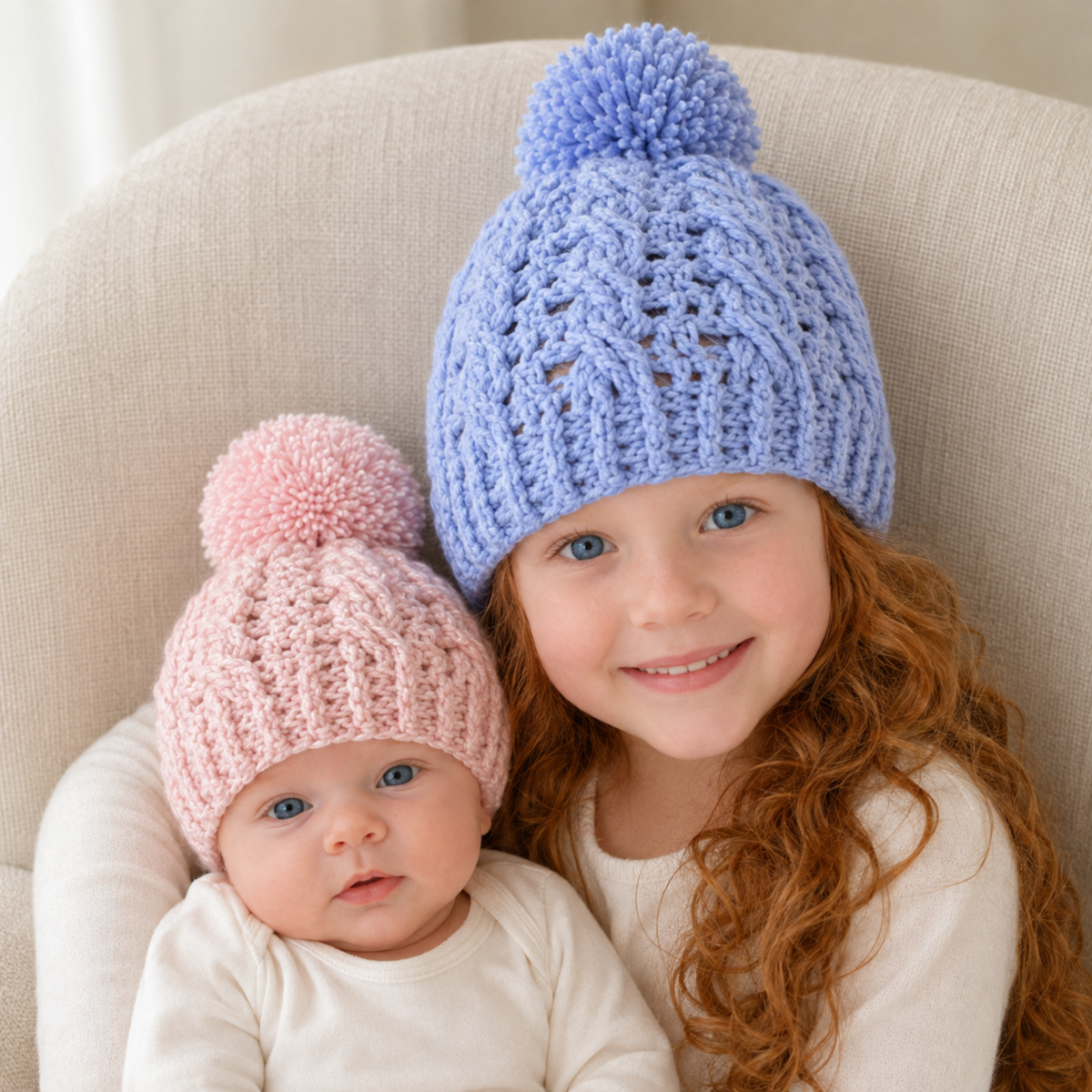 Crochet Hat Pattern PDF – Lola Cabled Beanie (Preemie–10Y)