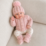 Crochet Newborn Set Pattern PDF – Lola Cabled Cardigan, Hat & Booties