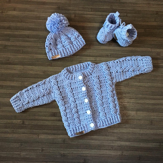 lola baby sweater hat and booties