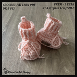 Lola Cabled Crochet Baby Booties PDF Pattern – English Only | DIY Baby Shoes