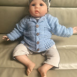 Luke Baby Cardigan Crochet Pattern (0–3 Months) English Only