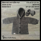 Crochet Baby Hoodie & Booties Pattern – Mason Textured Set (0–2Y) – English Only