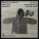 Crochet Baby Hoodie & Booties Pattern PDF – Mason Hoodie Set (0–2Y)