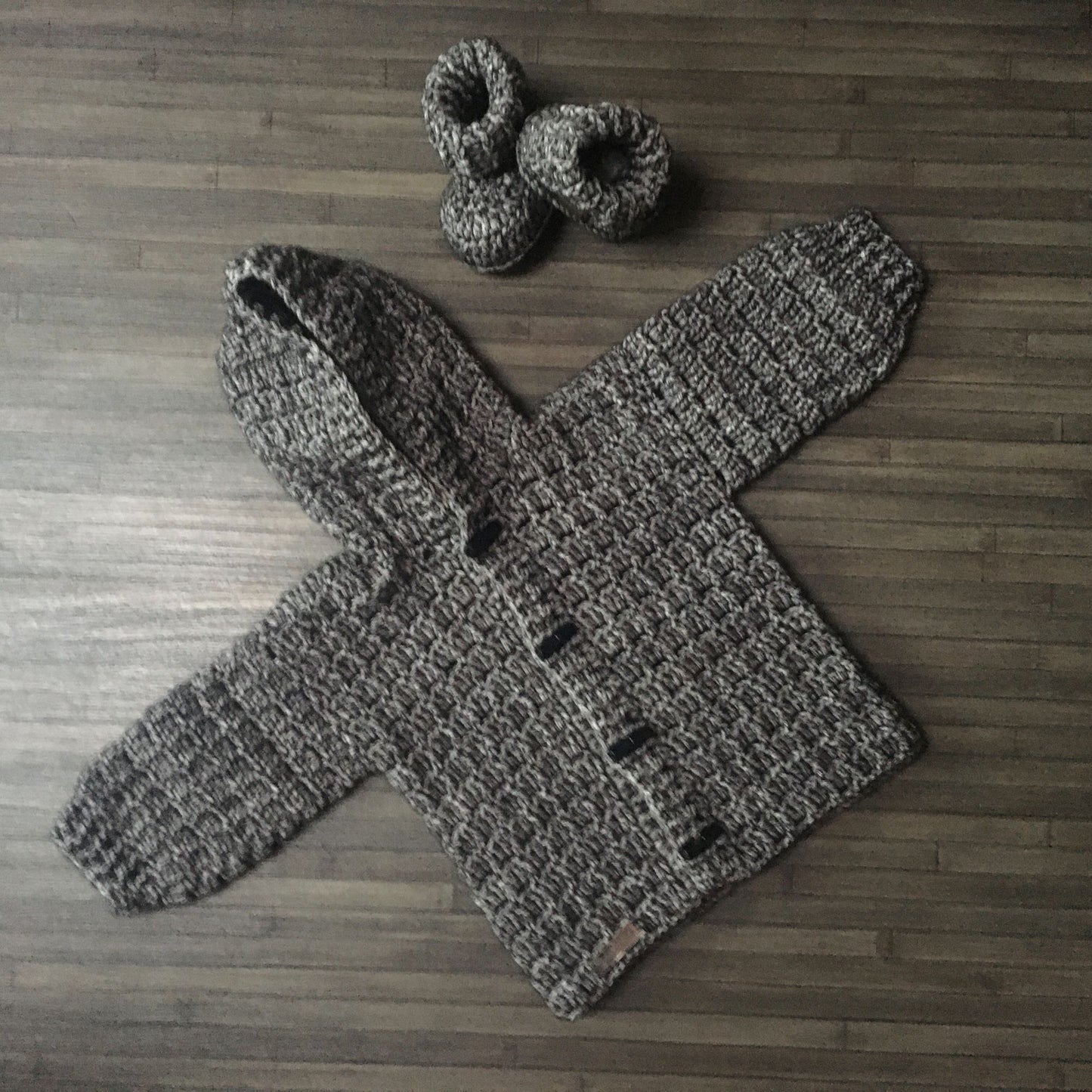 mason crochet baby hoodie and booties