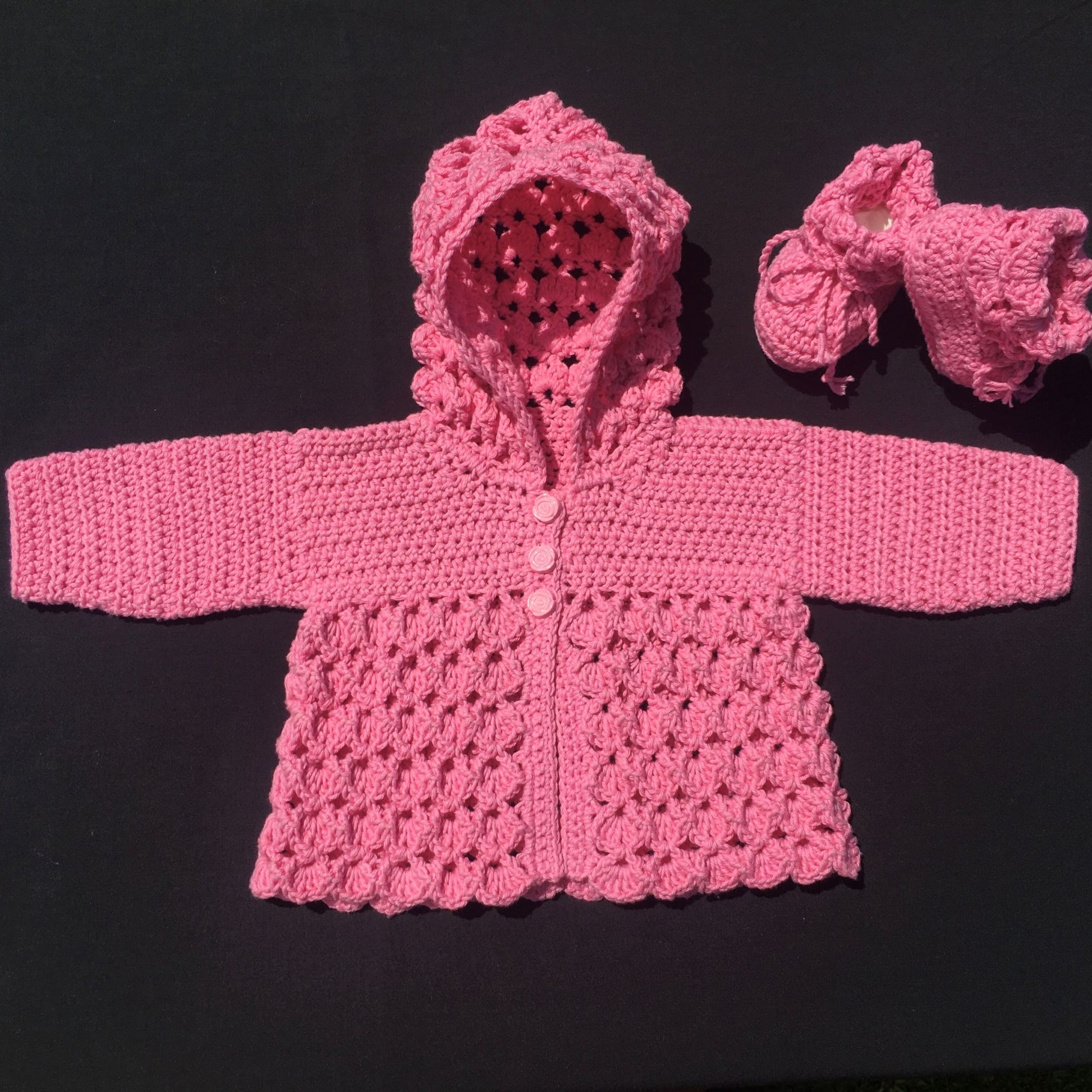 michelle crochet baby hoodie and booties