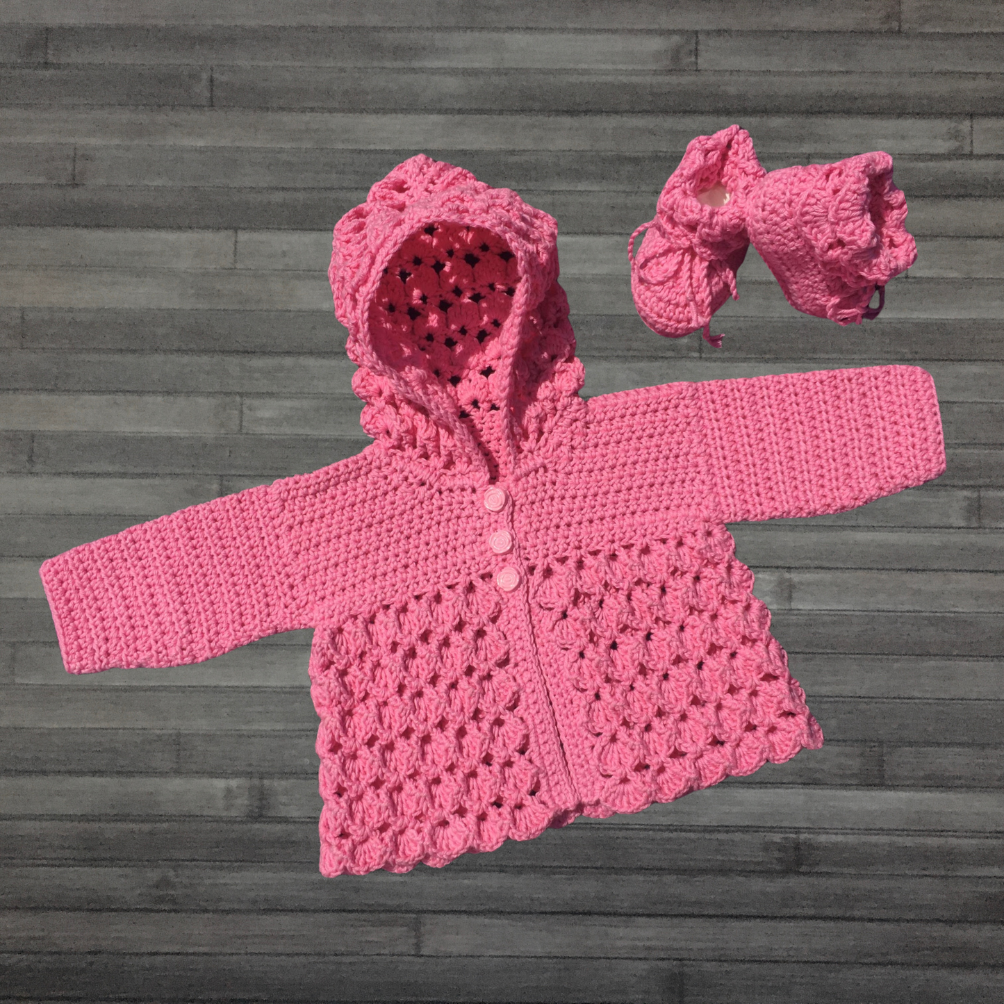 Crochet Pattern Michelle Baby Hoodie and Booties 0-3 Months