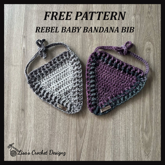 rebel crochet bandana bibs